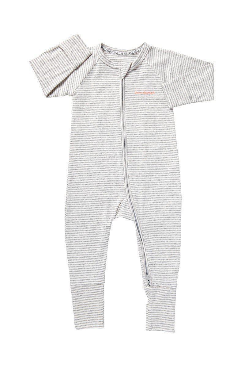 bonds 2 way zip wondersuit - luxe storm marle & white stripe