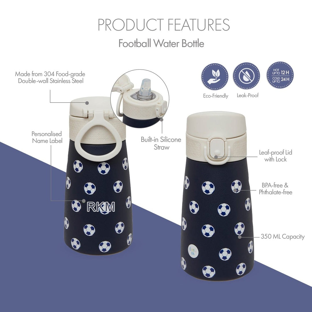 Football stainless steel insulated water bottle