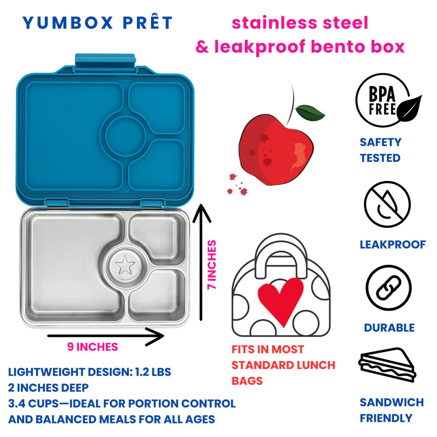 YUMBOX PRÊT – LEAKPROOF STAINLESS STEEL BENTO - NORMANDY BLUE