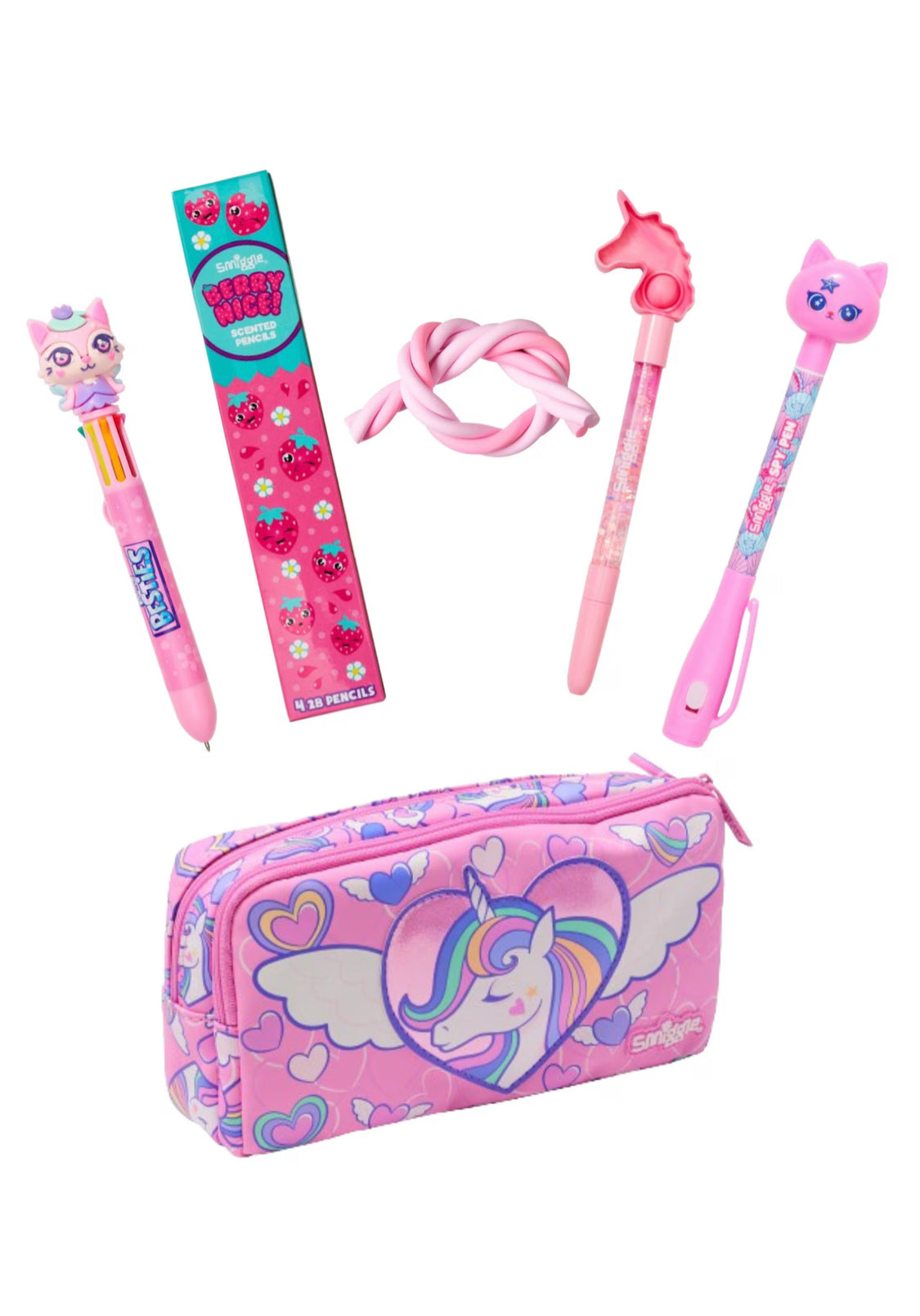 6 Piece Pencil Case & Stationery Goodies Bundle 2