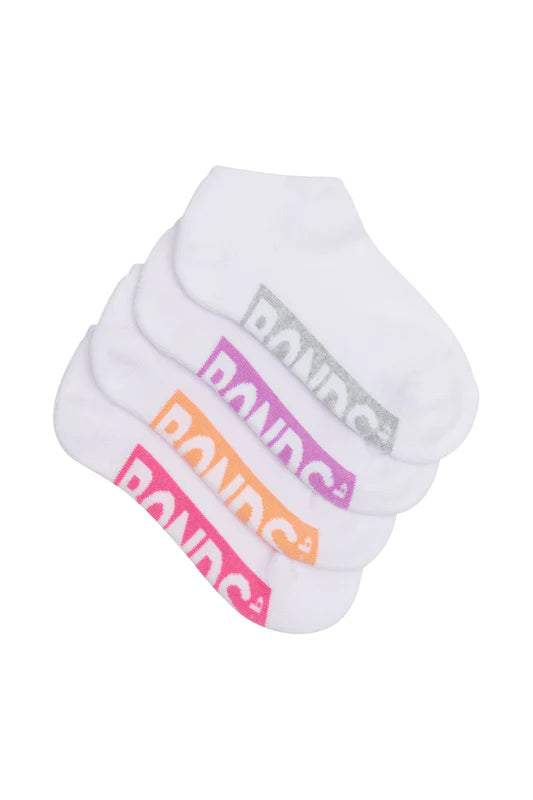 Kids Logo Cushioned Low Cut Socks 4 pack - Pink