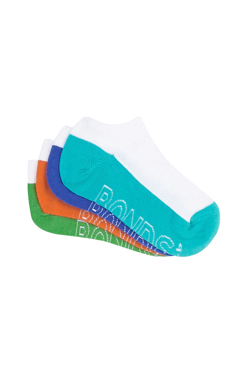 Kids Logo Lightweight Low Cut Socks 4 pack - blue|aqua|orange|green