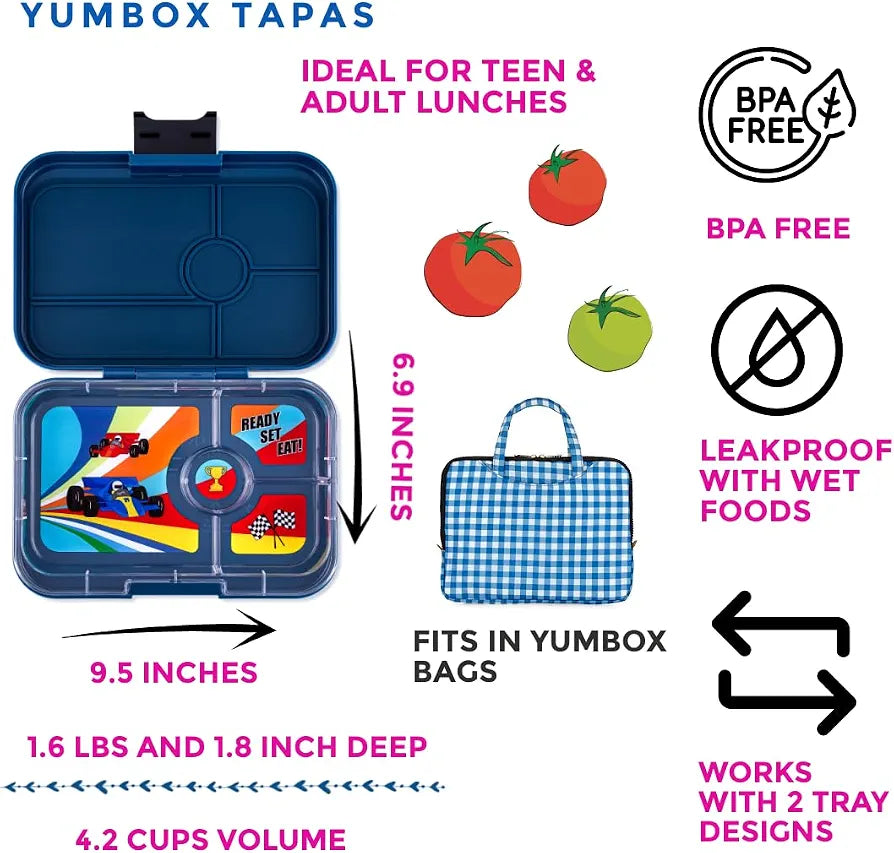 YUMBOX Tapas 4 COMPARTMENTS - Race Cars
