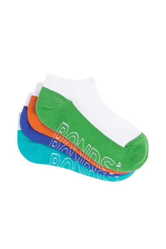 Kids Logo Lightweight Low Cut Socks 4 pack - blue|aqua|orange|green