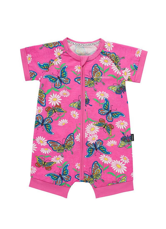 Bonds Short Sleeve Zip Wondersuit Romper - Flutter On By