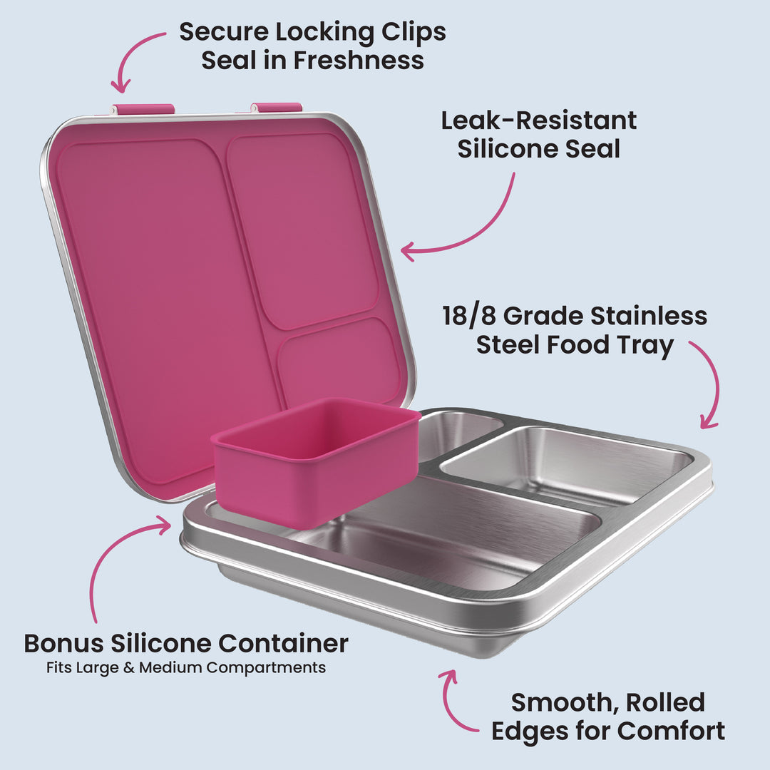 Bentgo stainless steel lunchbox - fuschia