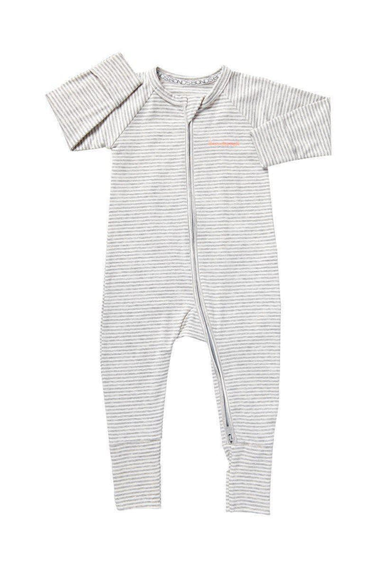 bonds 2 way zip wondersuit - luxe storm marle & white stripe