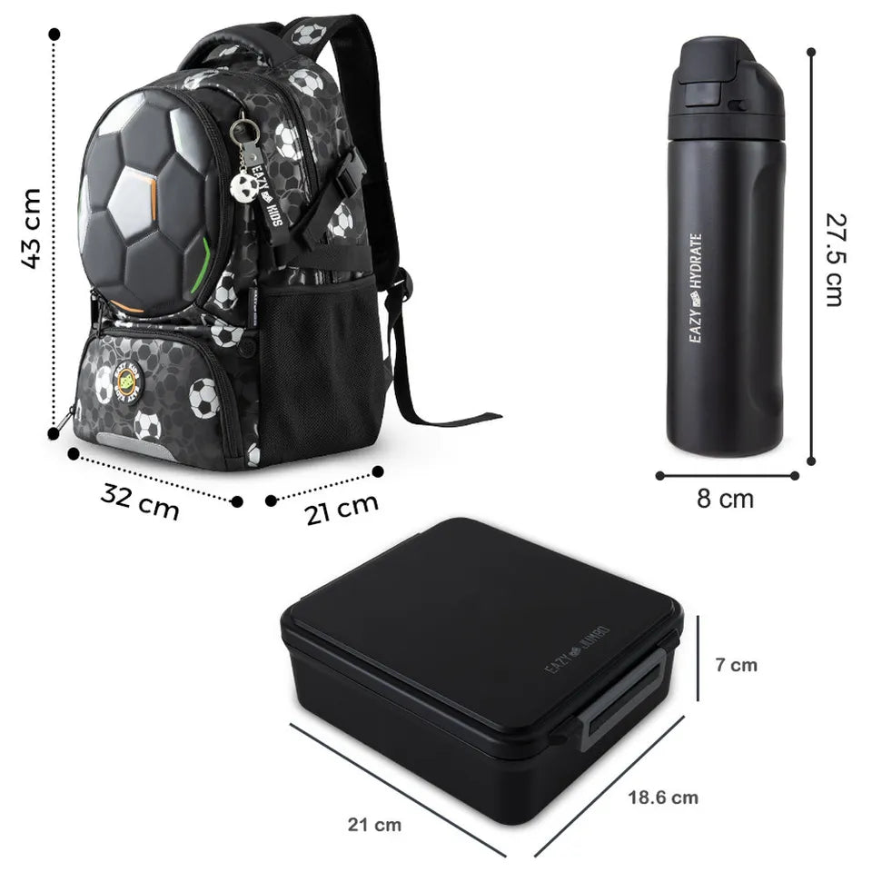 Backpack set - football black