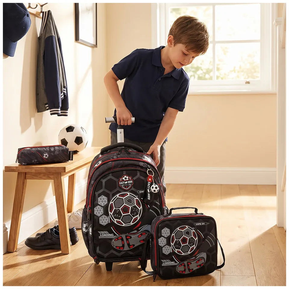 Trolley Set - 7 pieces football black/red