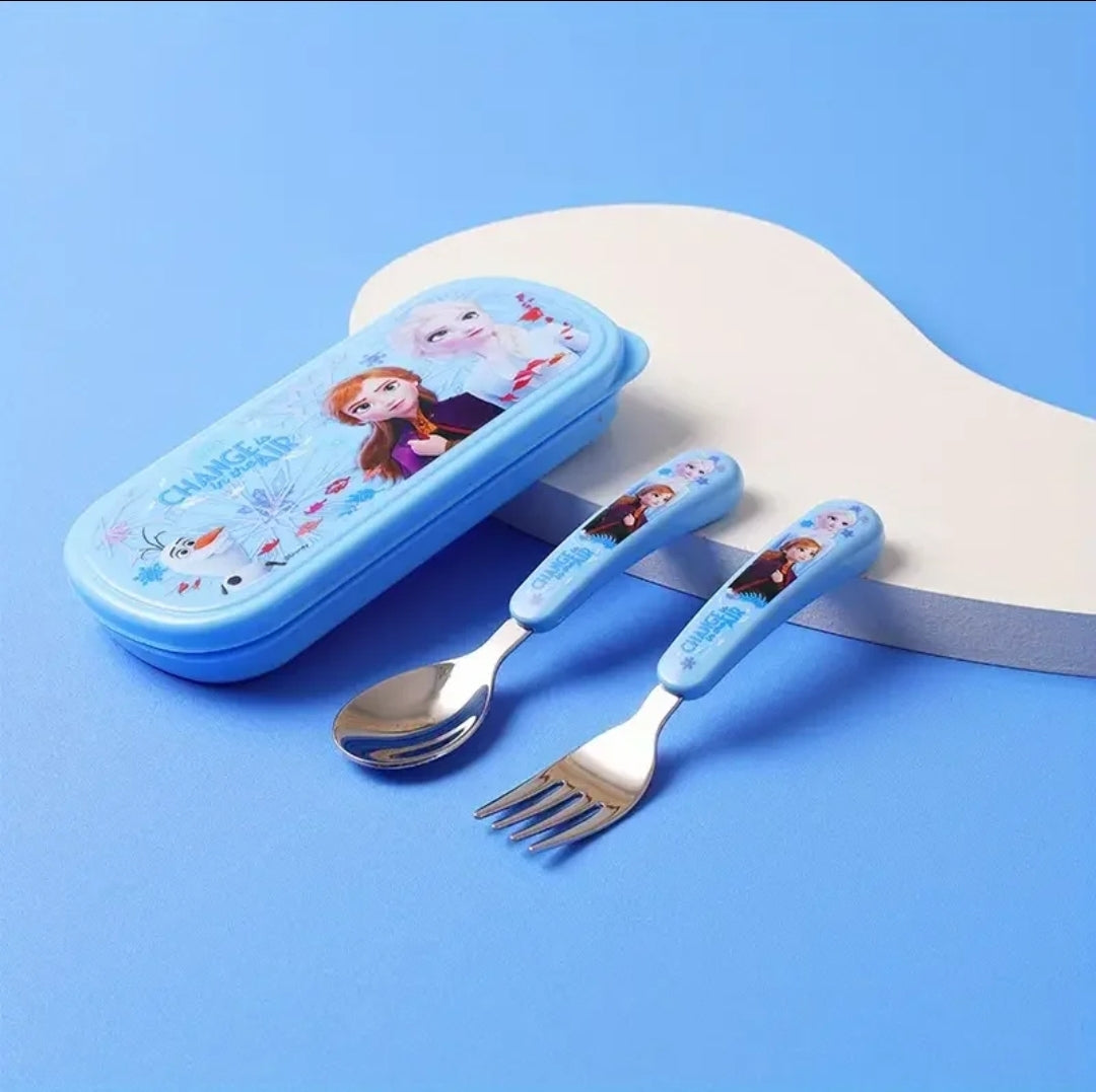 Frozen Kids Spoon and Fork Set with Case