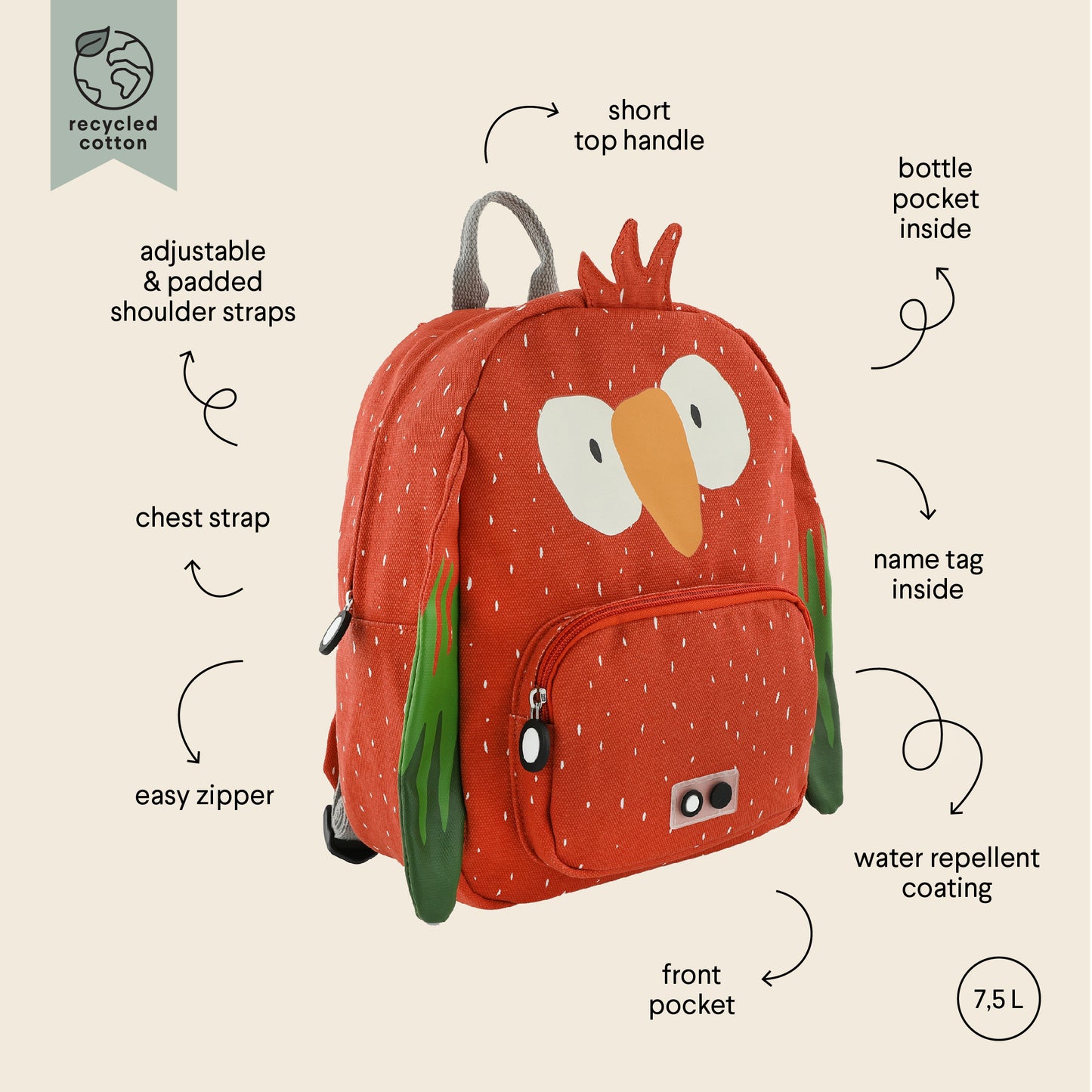 Backpack 12inch - Mr Parrot