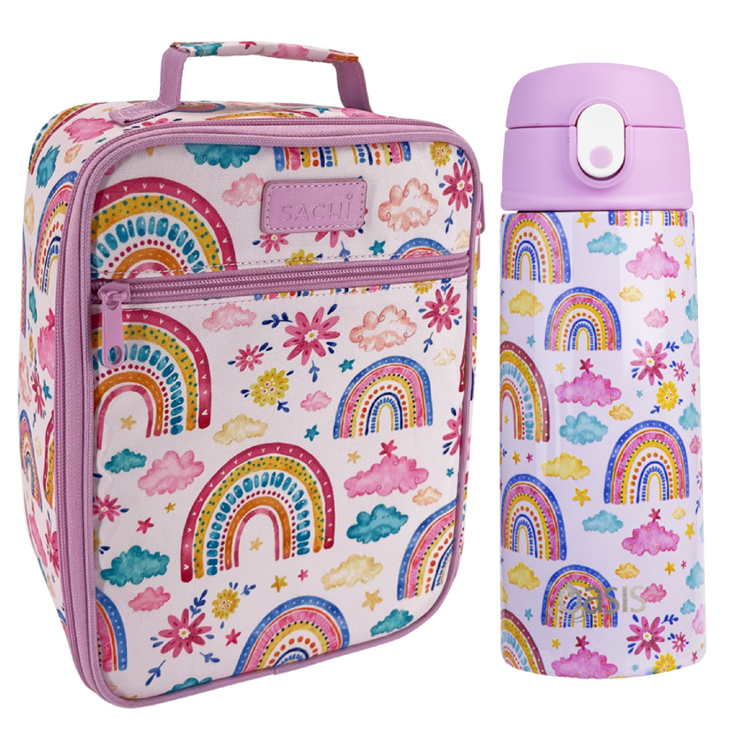 Oasis Insulated Drink Bottle with Sipper 550ml - Rainbow Sky