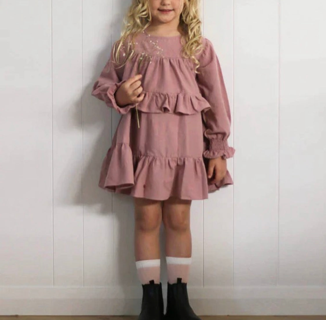 Dusty Plum Ruffle Dress